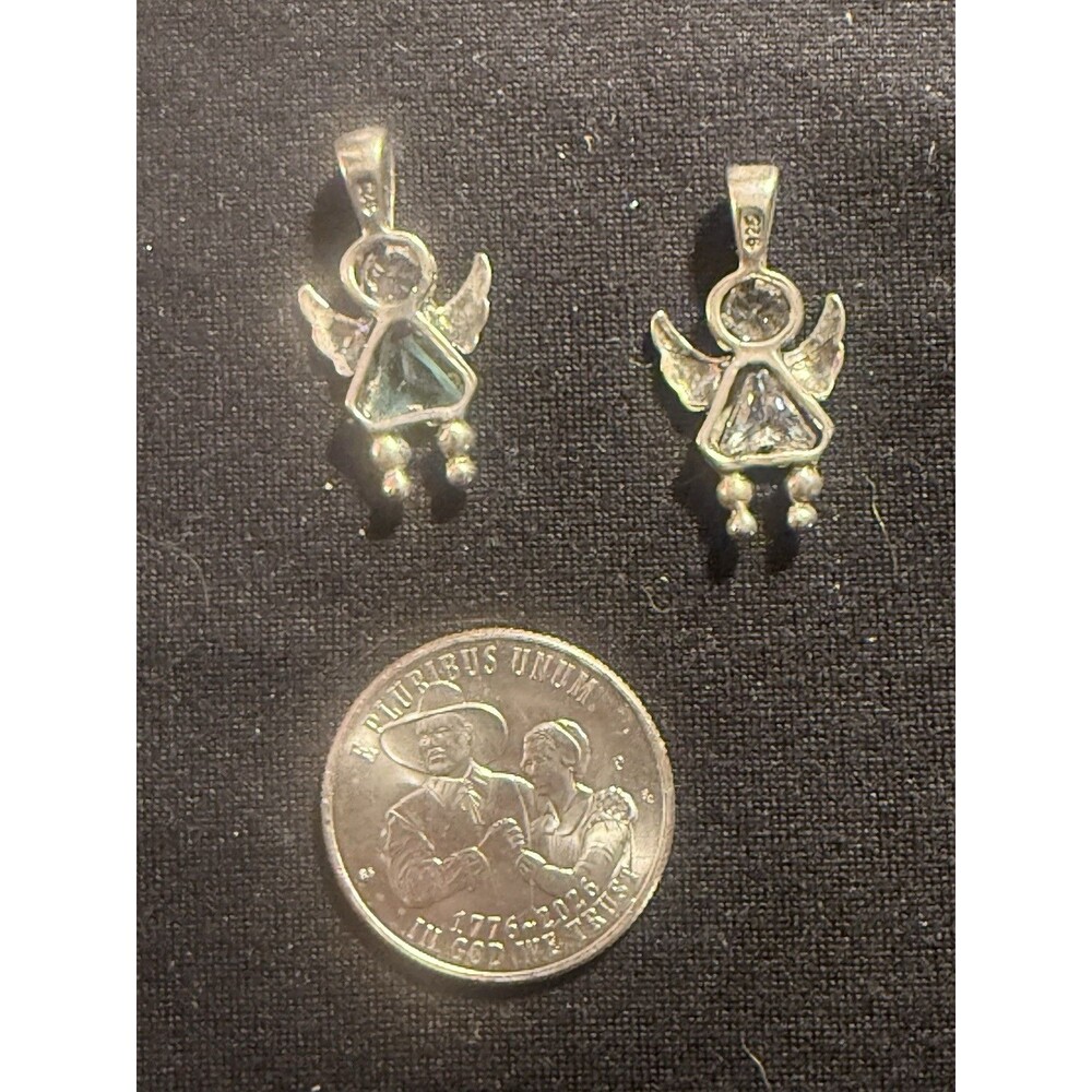 Birthstone Baby Angel Pendants cubic zirconia and green stones